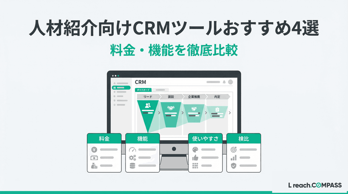 人材紹介CRMツールおすすめ4選|選び方・料金・機能を徹底比較