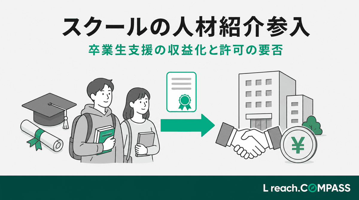 スクールの人材紹介参入|卒業生支援の収益化と許可の要否